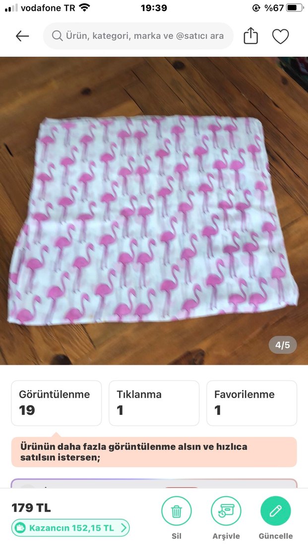 Yeni Pembe Bohem Flamingo Desenli pareo&şal - Görsel 4