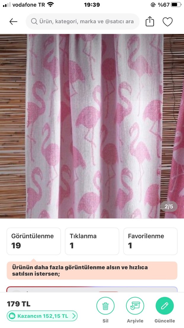 Yeni Pembe Bohem Flamingo Desenli pareo&şal - Görsel 2