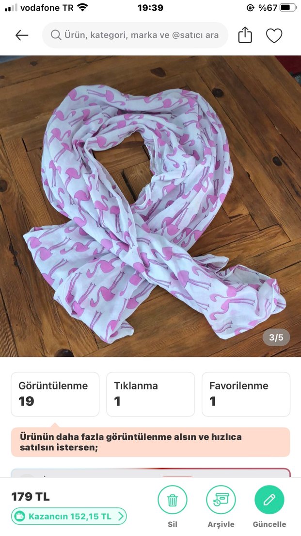 Yeni Pembe Bohem Flamingo Desenli pareo&şal - Görsel 3