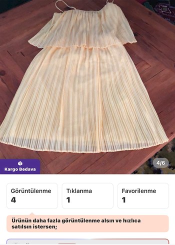 Koton şifon astarlı Sarı Piliseli Kadın Elbise - Görsel 4