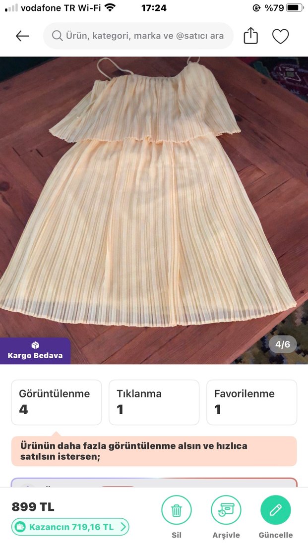 Koton şifon astarlı Sarı Piliseli Kadın Elbise - Görsel 4