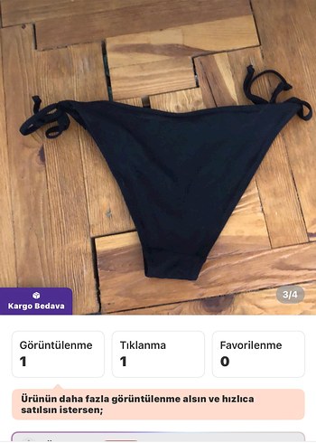 s Beden siyah Renk Penti Siyah Bağlamalı Kadın Bikini Altı
