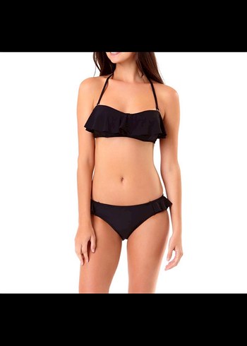Penti Siyah Fırfırlı Mini Bikini