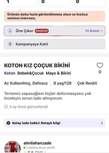 Koton Koton Mavi Strappy Bikini Takımı