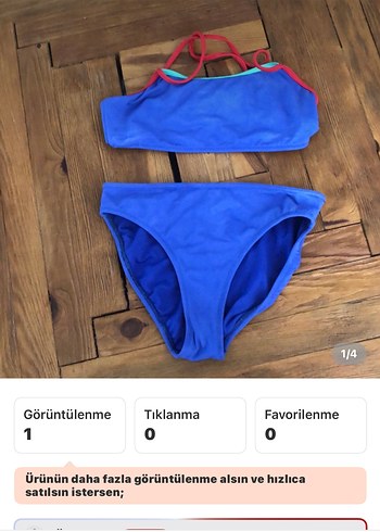 Koton Mavi Strappy Bikini Takımı