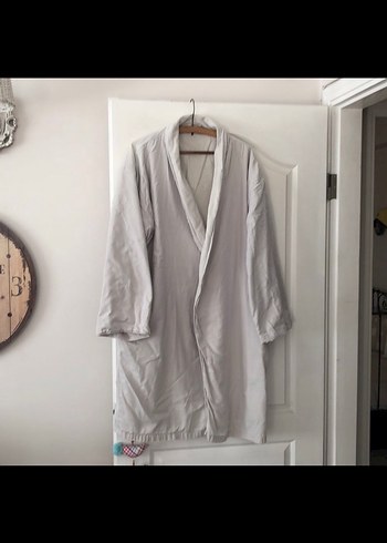 Gri unisex büyük beden Düz Bornoz