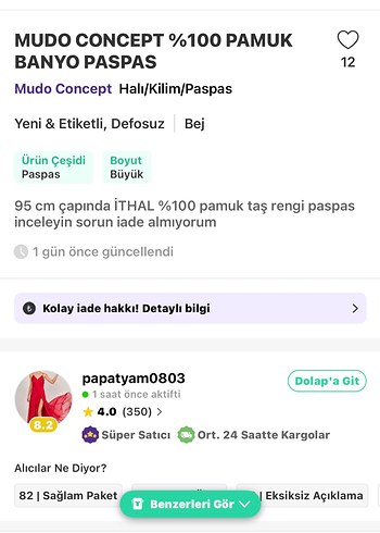Mudo Concept Mudo concept ithal %100 Pamuk Yuvarlak Banyo Paspası