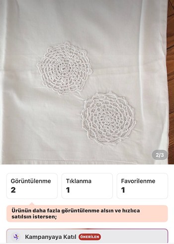 İşlemeli Beyaz Yastık Kılıfı Takımı - Görsel 2