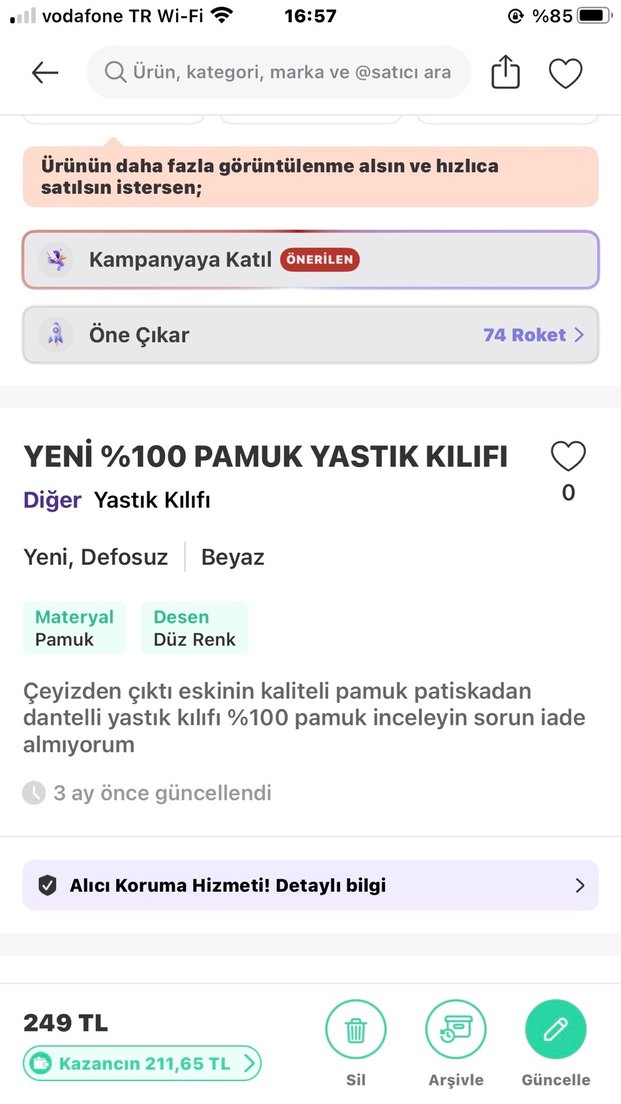 İşlemeli Beyaz Yastık Kılıfı Takımı - Görsel 4