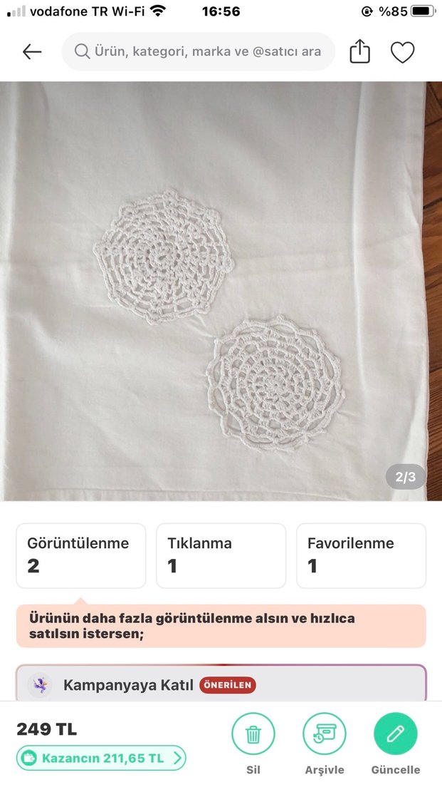 İşlemeli Beyaz Yastık Kılıfı Takımı - Görsel 2