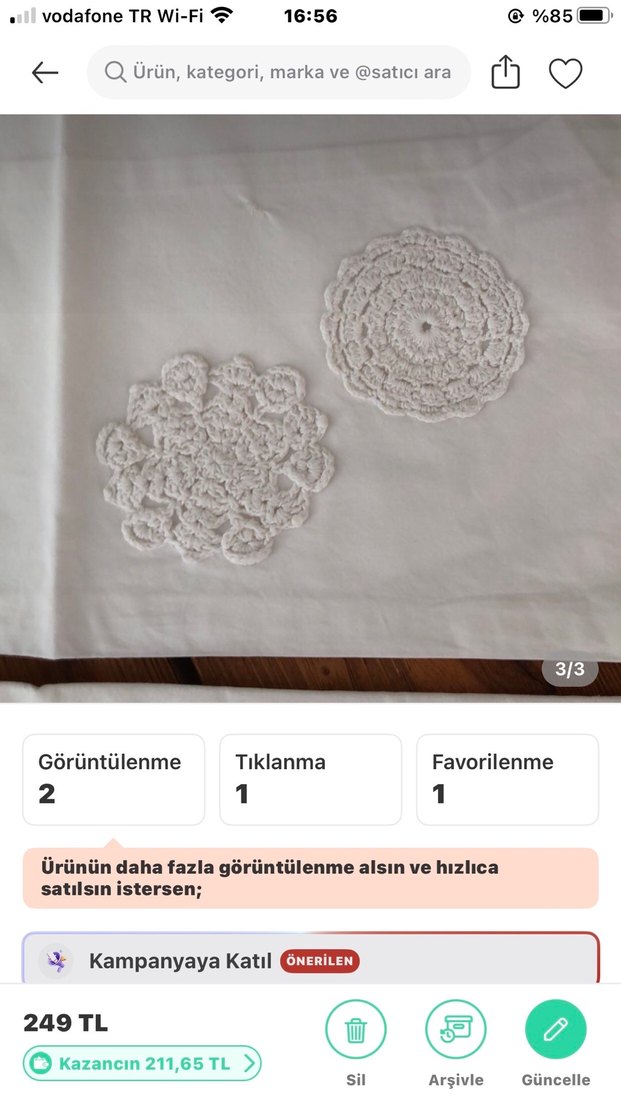 İşlemeli Beyaz Yastık Kılıfı Takımı - Görsel 3