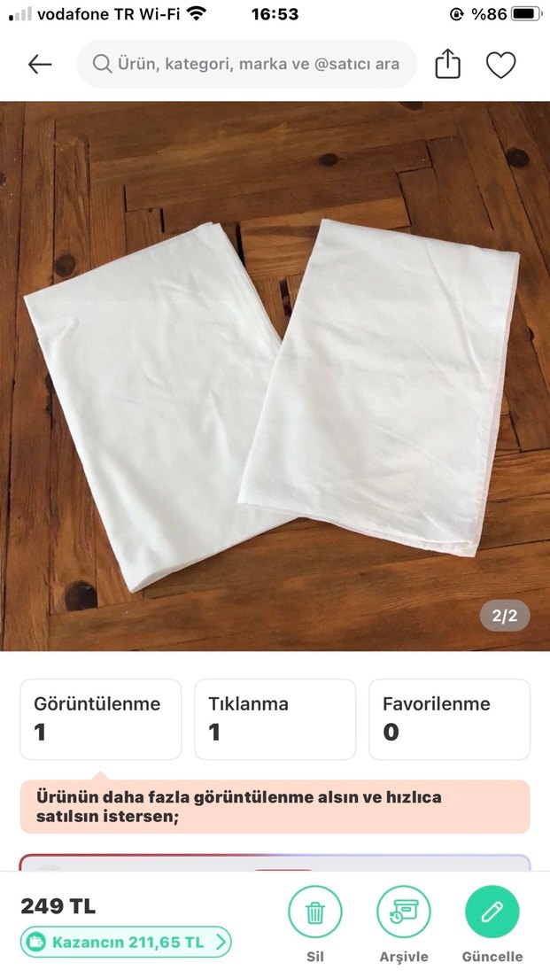 Beyaz Düz Yastık kılıfı - Görsel 2