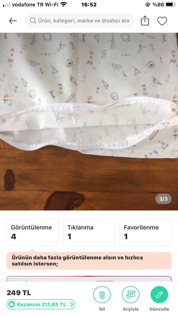 Beyaz Pamuklu Baskılı yastık kılıfı - Görsel 3