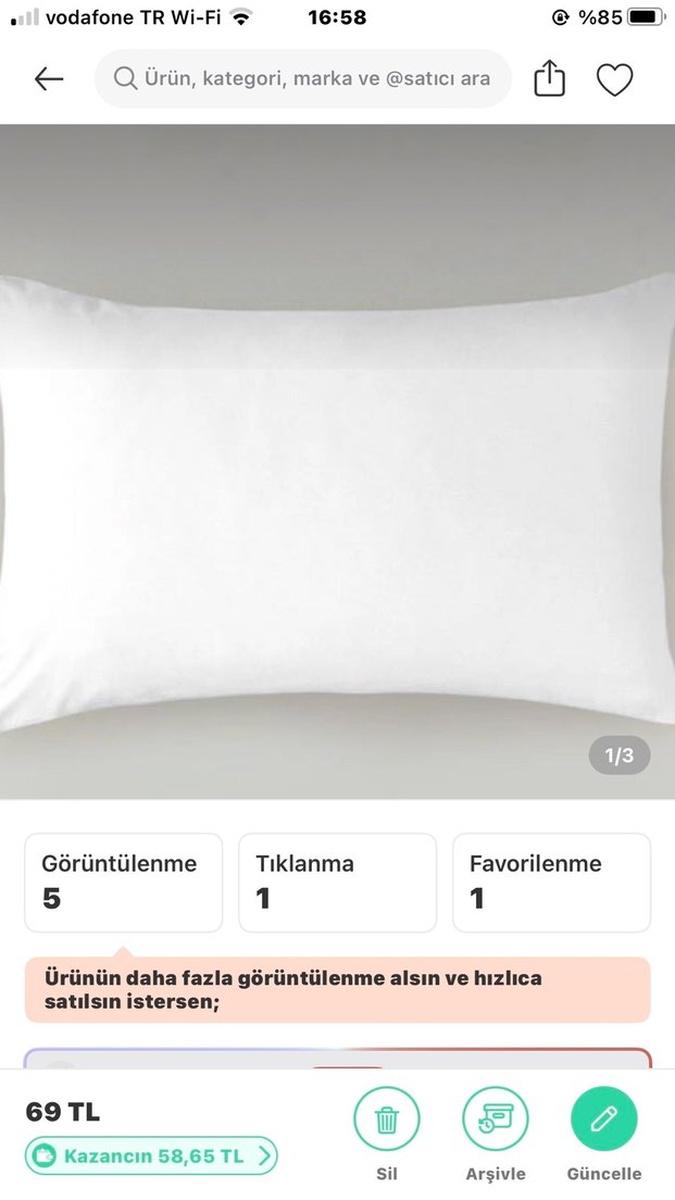 İşlemeli Beyaz yeni yastık kılıfı - Görsel 3