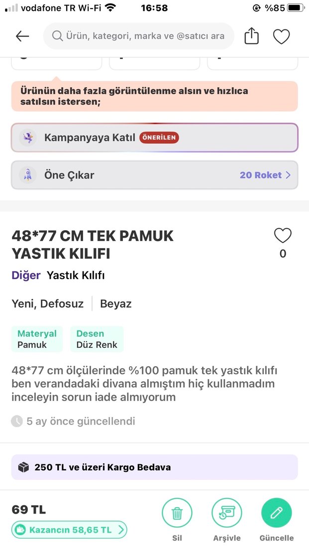 İşlemeli Beyaz yeni yastık kılıfı - Görsel 5