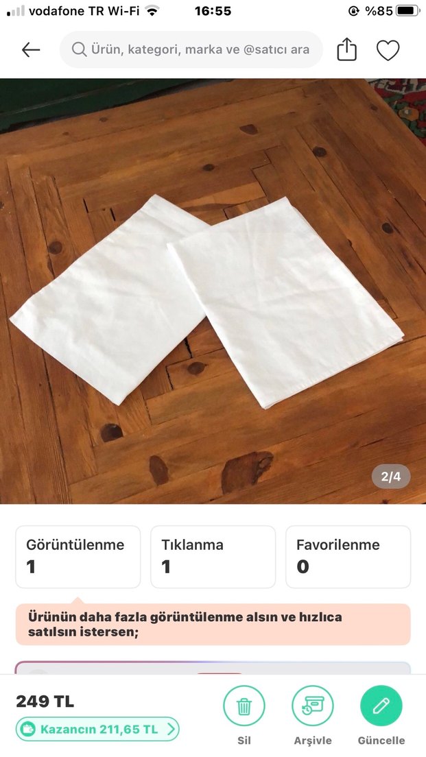 Beyaz Düz Yastık Kılıfı - Görsel 2