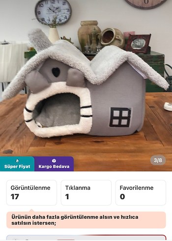 Niazi Gri Rahat Kedi Uyku Yatağı evi - Görsel 3