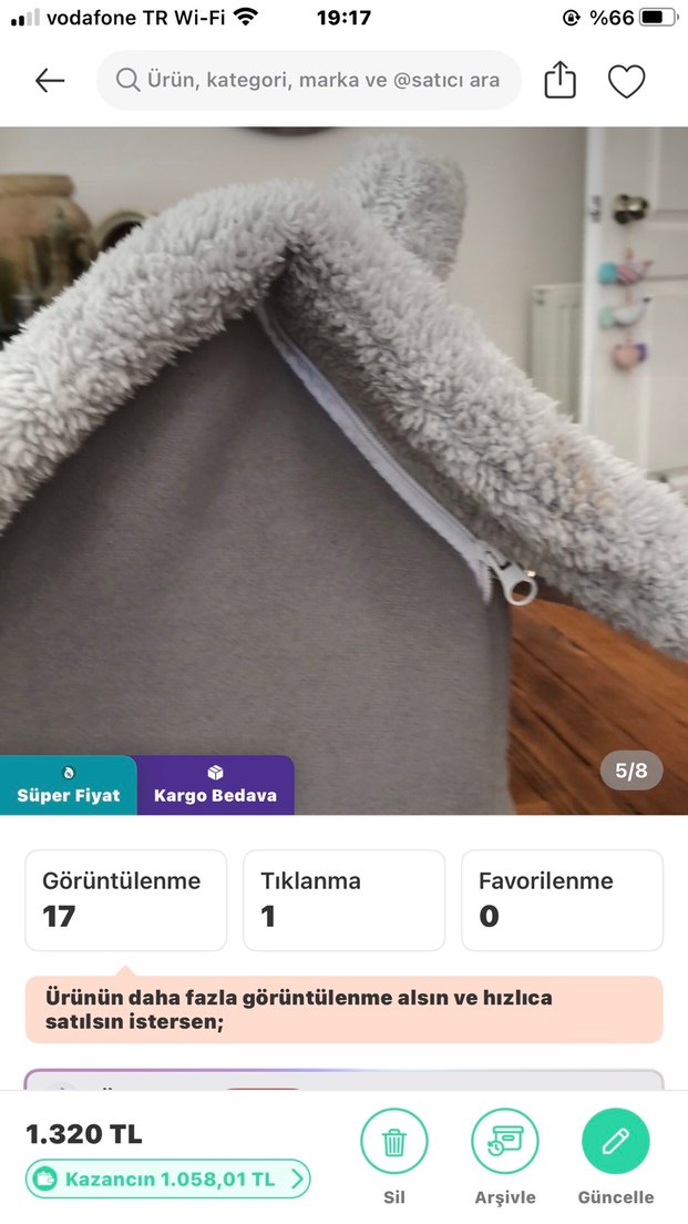 Niazi Gri Rahat Kedi Uyku Yatağı evi - Görsel 5