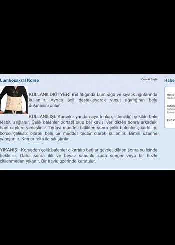 Beyaz Lumbosakral Korset Midi Boy - Görsel 3