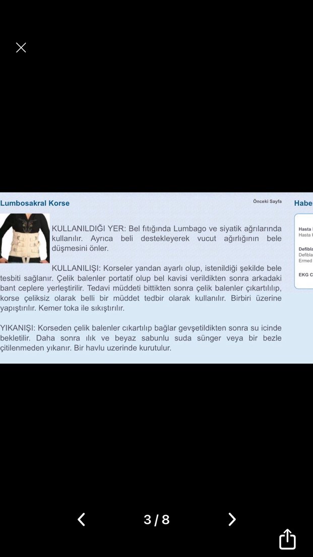 Beyaz Lumbosakral Korset Midi Boy - Görsel 3