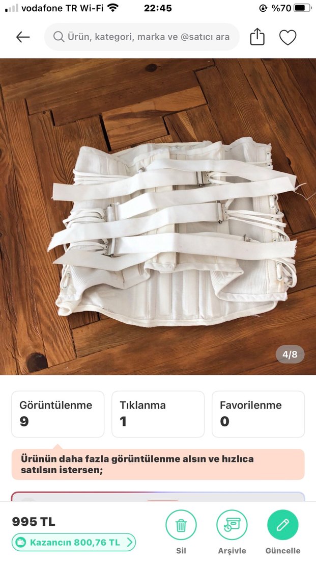 Beyaz Lumbosakral Korset Midi Boy - Görsel 4