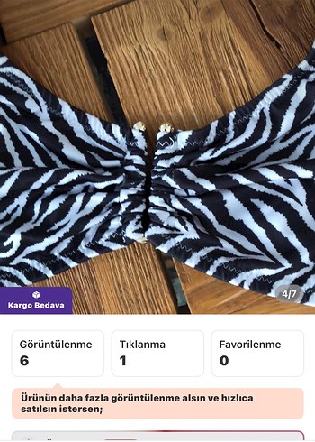 Zebra Desenli Kadın Mini Bikini - Görsel 4