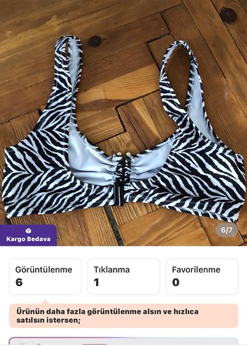 Zebra Desenli Kadın Mini Bikini - Görsel 6