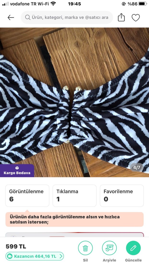 Zebra Desenli Kadın Mini Bikini - Görsel 4