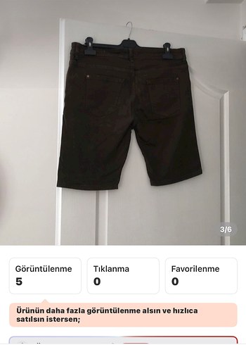 Erkek haki yeni %100 pamuk Rahat Midi Şort - Görsel 3