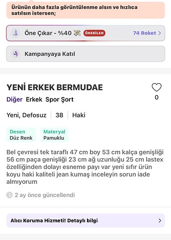 Erkek haki yeni %100 pamuk Rahat Midi Şort - Görsel 7