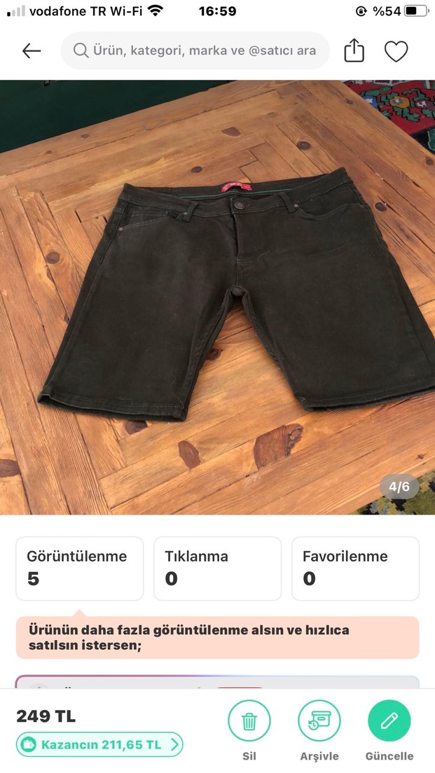 Erkek haki yeni %100 pamuk Rahat Midi Şort - Görsel 4