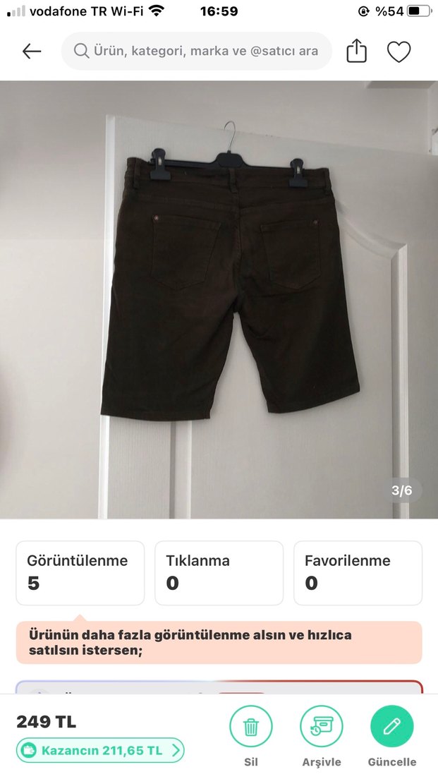 Erkek haki yeni %100 pamuk Rahat Midi Şort - Görsel 3