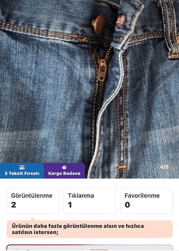 Mustang orijinal Mavi Denim Erkek Şort - Görsel 4