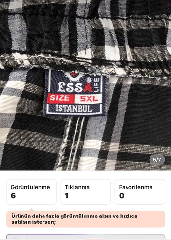 5 XL Erkek büyük beden Gri Ekoseli Bermuda Şort - Görsel 5