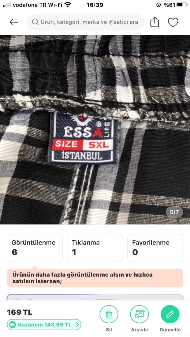 5 XL Erkek büyük beden Gri Ekoseli Bermuda Şort - Görsel 5