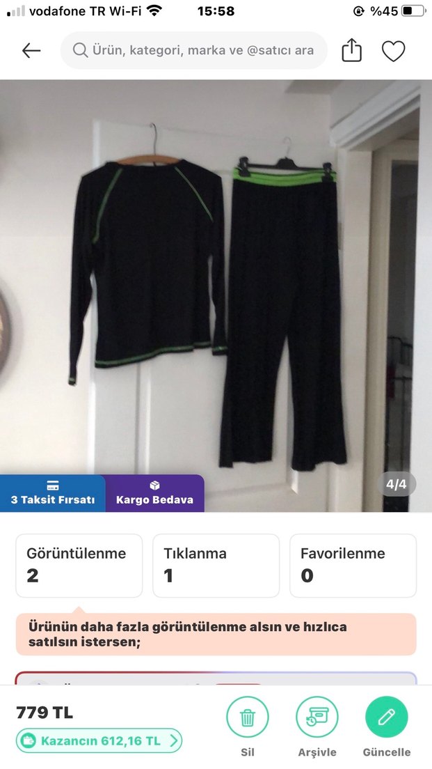 Yeşil Siyah Uzun Kollu Spor Takım - Görsel 4