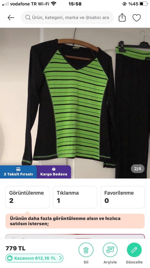 Yeşil Siyah Uzun Kollu Spor Takım - Görsel 2