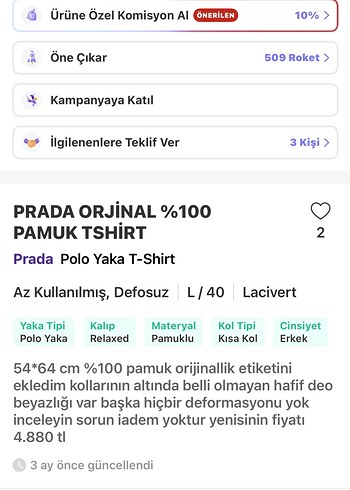 Prada orijinal Erkek Polo Tişört - Görsel 9