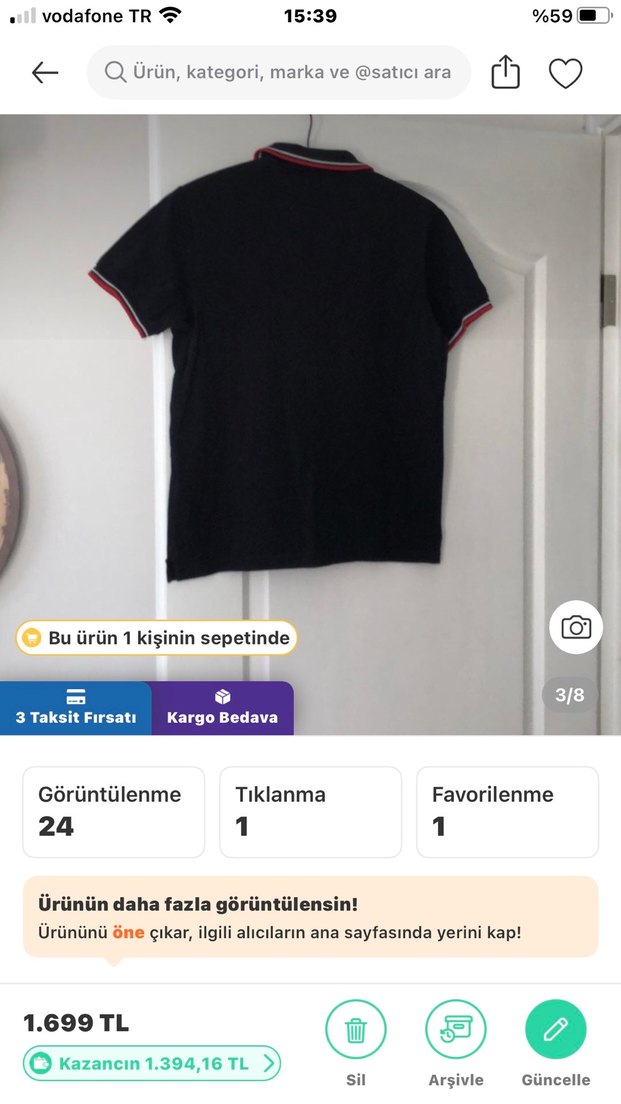 Prada orijinal Erkek Polo Tişört - Görsel 3