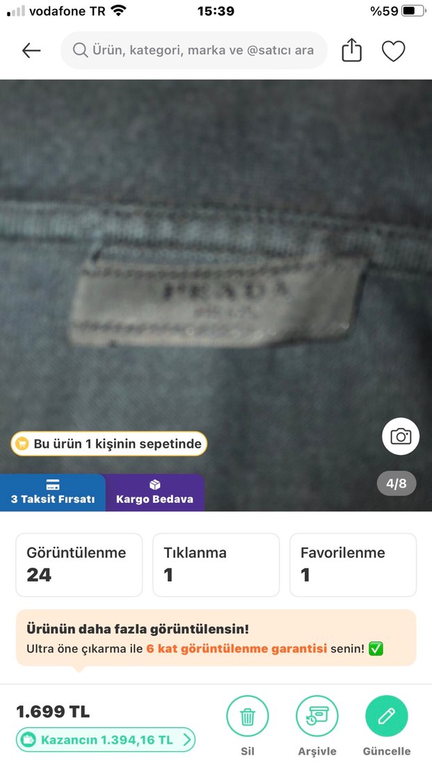 Prada orijinal Erkek Polo Tişört - Görsel 4