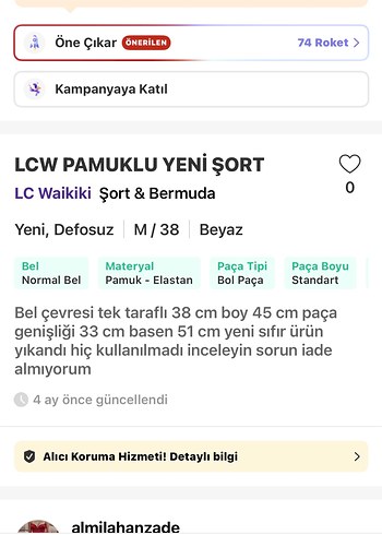 Beyaz Pamuklu Rahat Kesim Mini Kot Şort - Görsel 6