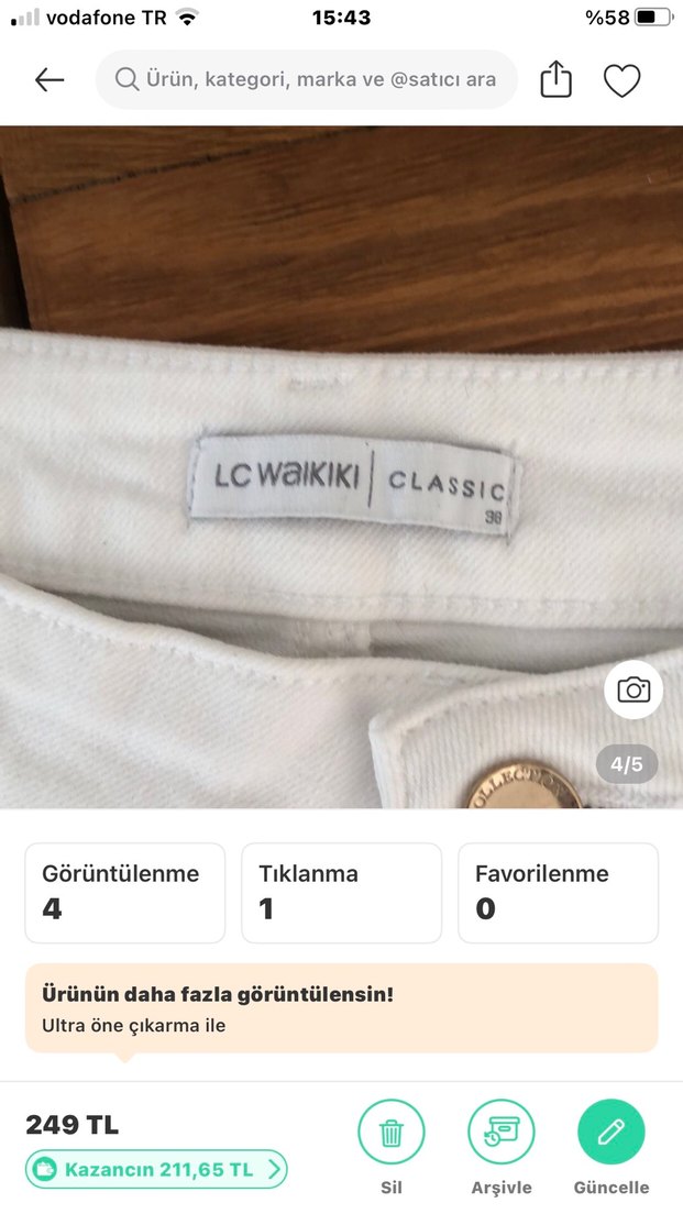 Beyaz Pamuklu Rahat Kesim Mini Kot Şort - Görsel 4