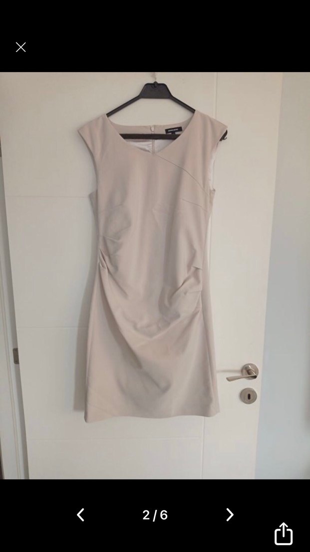 Bej deapeli üste oturan şık  Elbise - Görsel 2