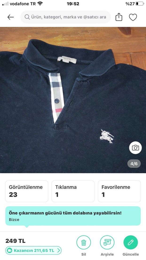 Erkek BURBERRY Düğmeli Polo Tişört - Görsel 4