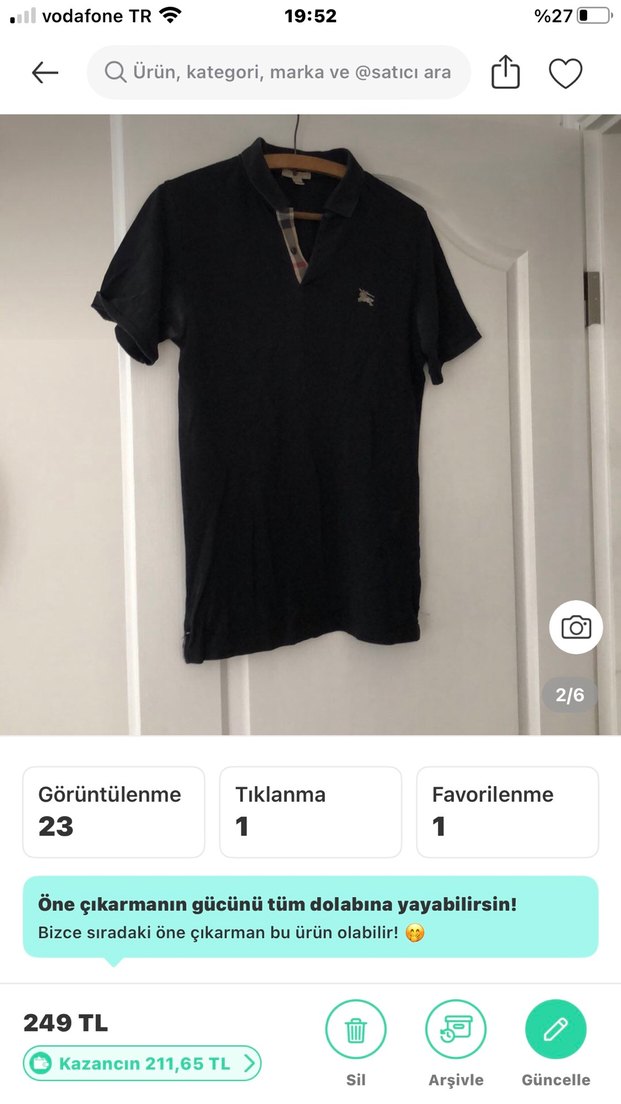 Erkek BURBERRY Düğmeli Polo Tişört - Görsel 2