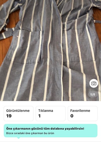 Uzun Kollu Gri Çizgili Kadın Sabahlık - Görsel 5