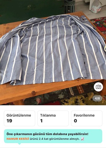 Uzun Kollu Gri Çizgili Kadın Sabahlık - Görsel 4