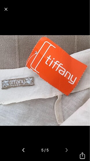 Tiffany Tomato TİFFANY ETİKETLİ KETEN YENİ ELBİSE