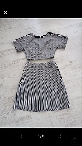 CROP BLUZ KISA ETEK İKİLİ TAKIM