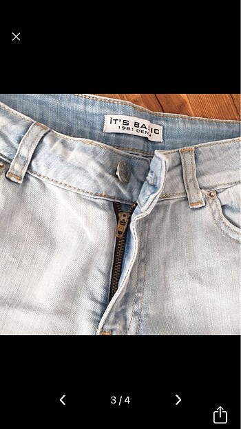 s Beden YIRTIK DETAYLI KISA JEANS ŞORT